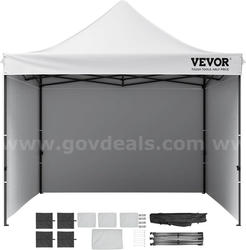 SHIPPING AVAILABLE 10x8 FT Pop up Canopy with Removable Sidewalls, Instant Canopies Portable Gazebo & Wheeled(7-BY)