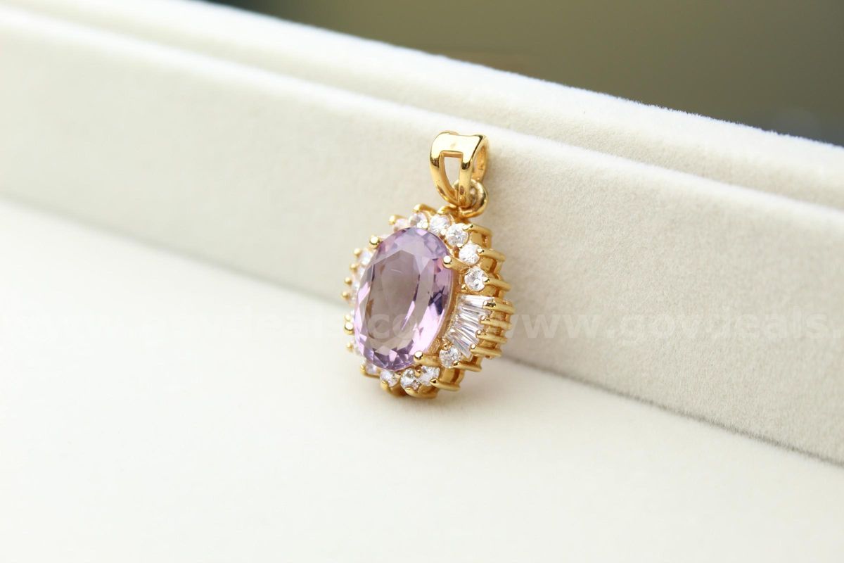 Gold Plated Amethyst Pendant