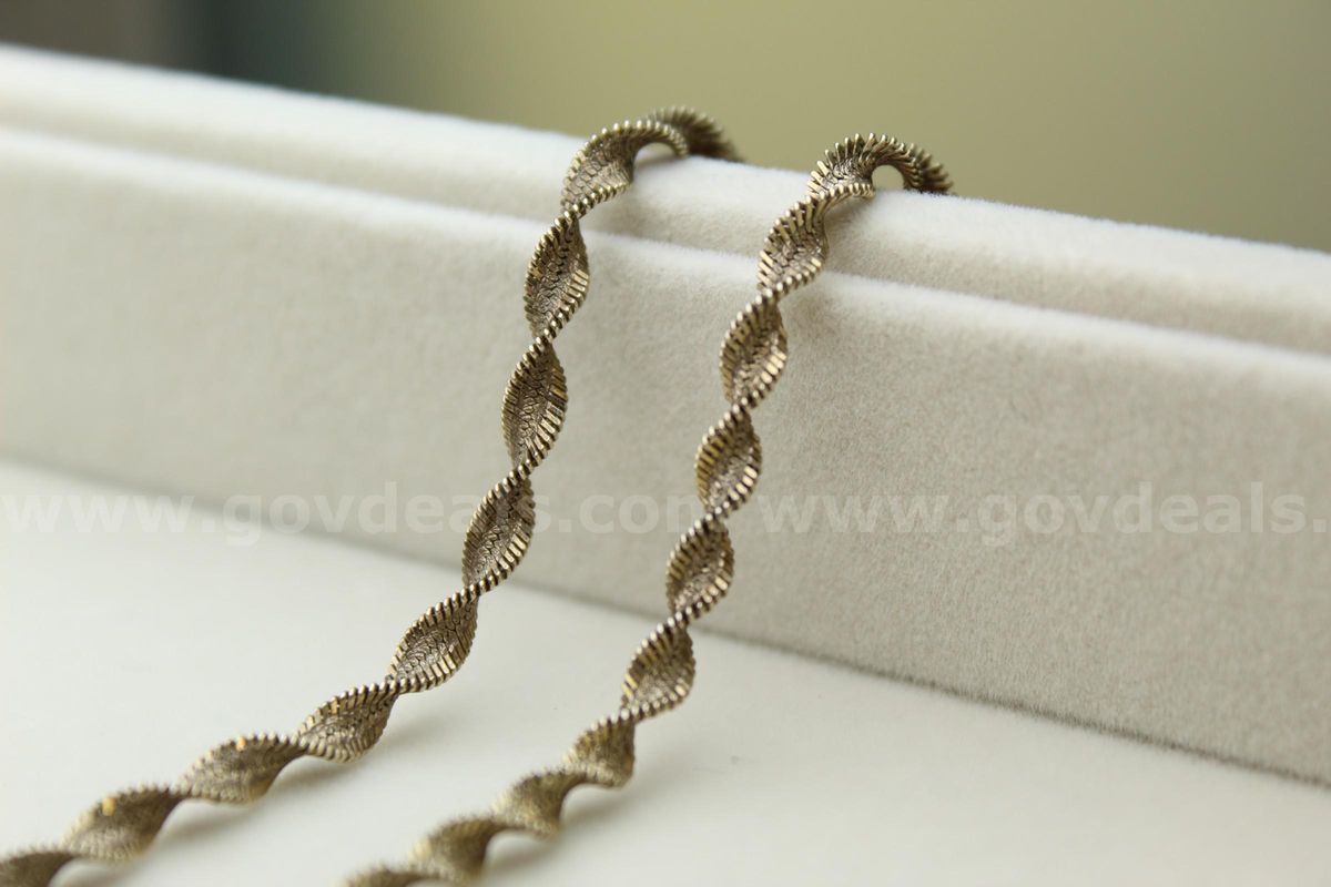 Vintage Italian Sterling Silver Twisted Rope Chain Necklace