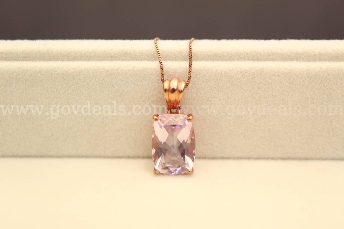 Vintage Rose Gold Plated Amethyst Necklace
