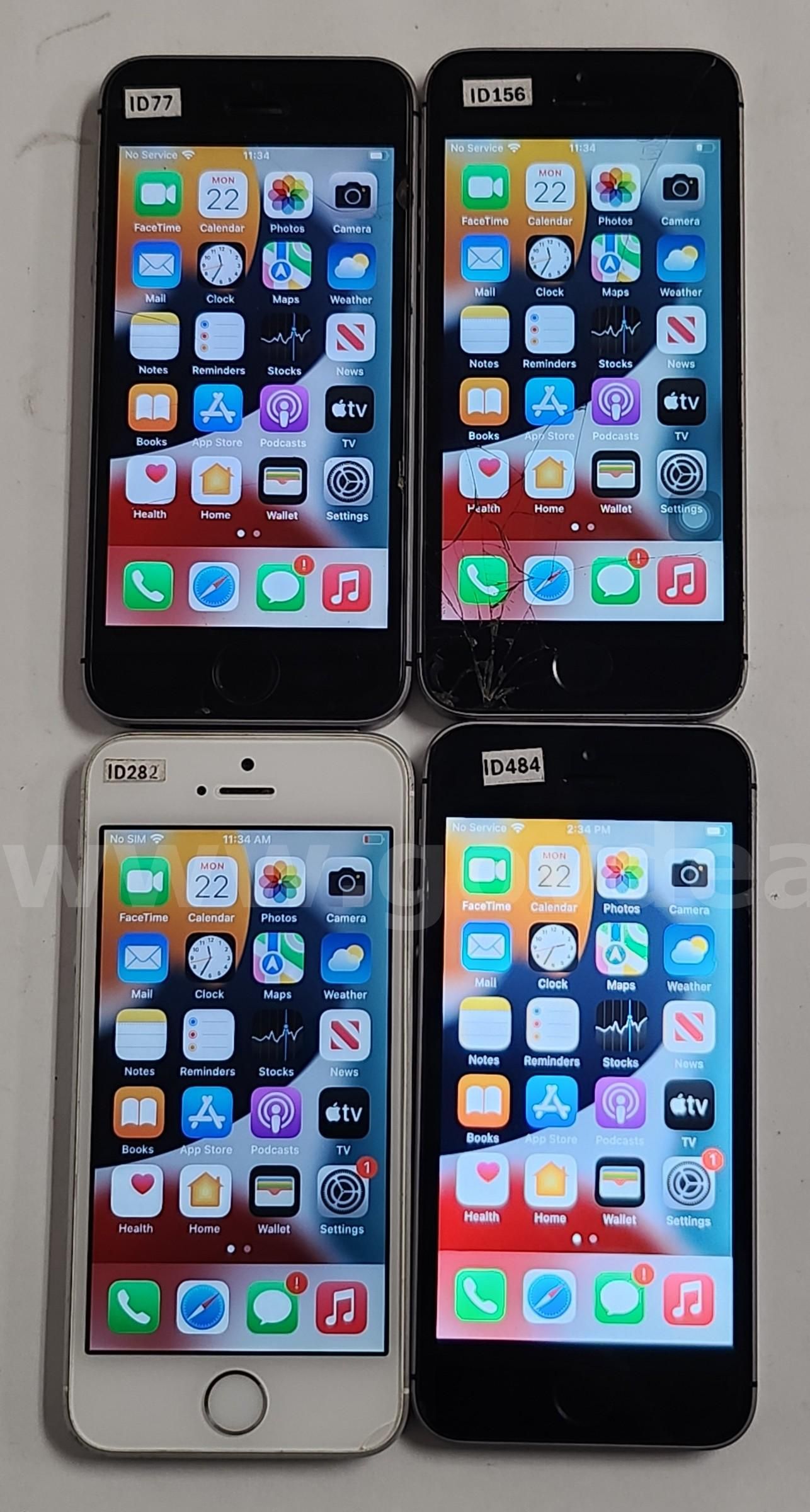 Lot of (4) Apple iPhone SE Smartphones – Reset & Activated (RA) – Ready for Use/Repair
