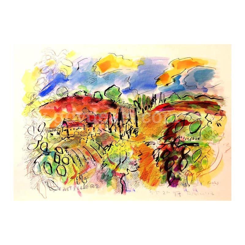 Wayne Ensrud, "Castellare Vineyard in Chianti, Italy" Original Fine Art