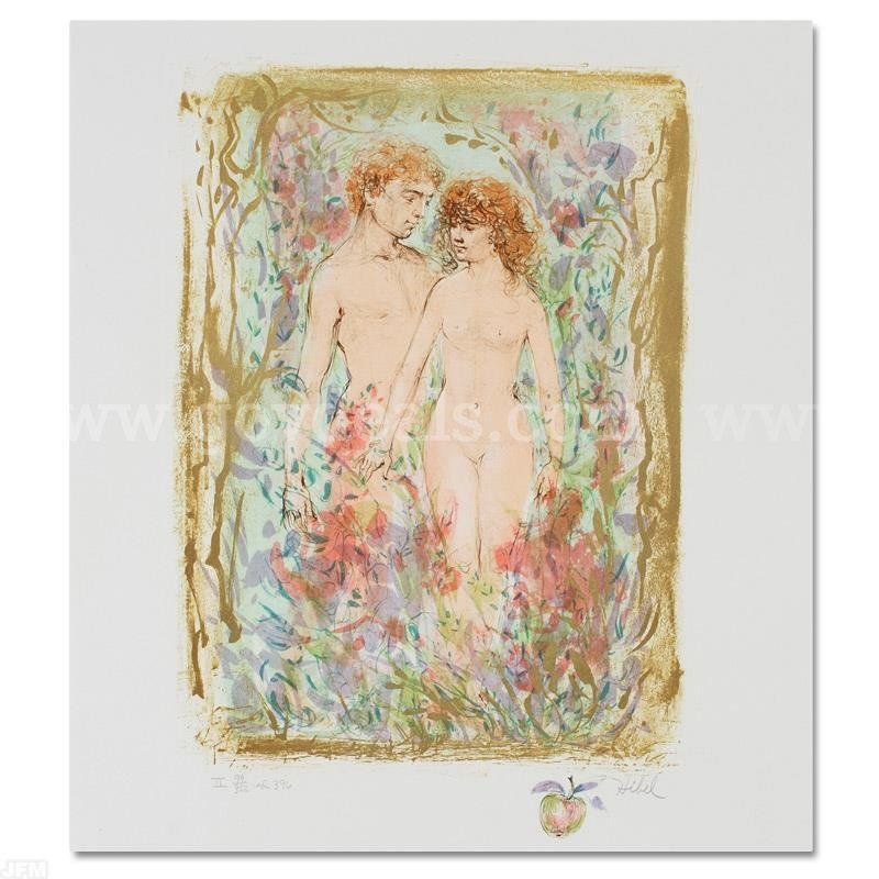 Edna Hibel (1917-2014), "The First Couple" Limited Edition Fine Art