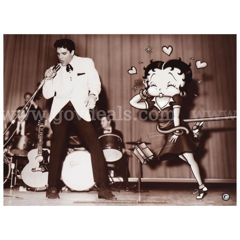 Betty Boop, "Starstruck Betty (with Elvis)" Limited Edition Fine Art