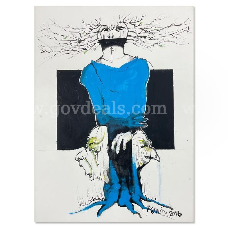 Milton Berwin (1925-2023), "Untitled" Original Fine Art