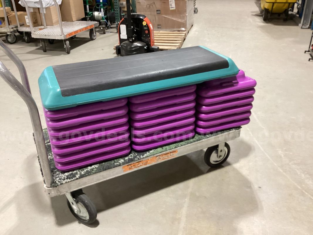 The Step Original Aerobic Platform with 20 Purple Riser Extensions