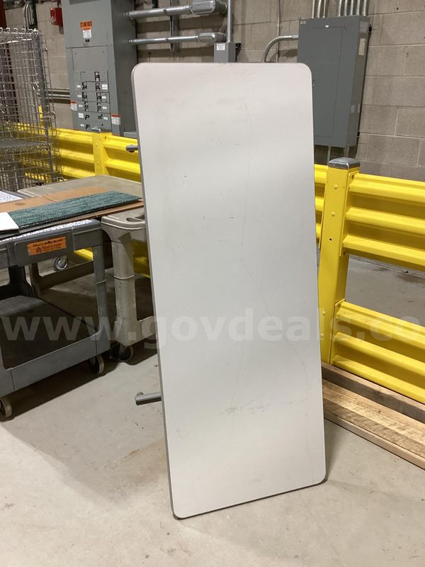 Used 60" x 24" Rectangular Training / Utility Table (White Top, T-Leg Base)