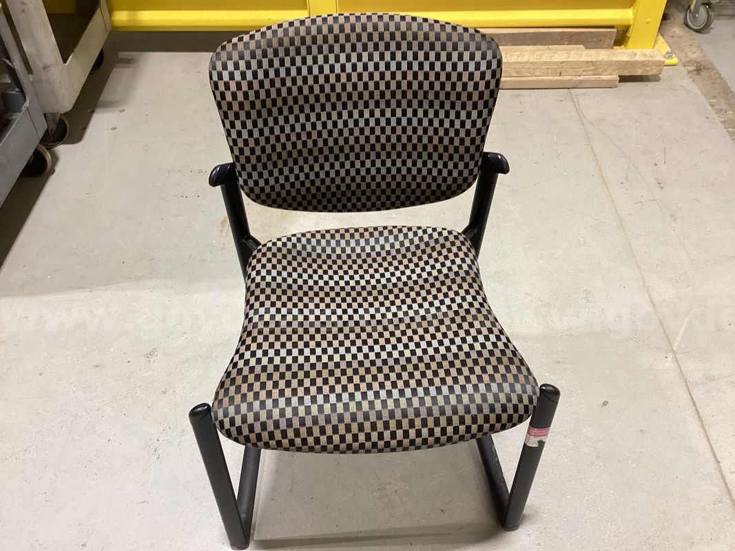 Haworth Improv Seating Checkered Upholstered Sled-Base Guest Chair