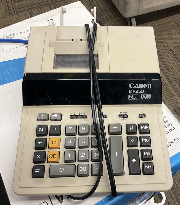 Canon MP25D II Desktop Printing Calculator - 12-Digit 2-Color Ink Ribbon