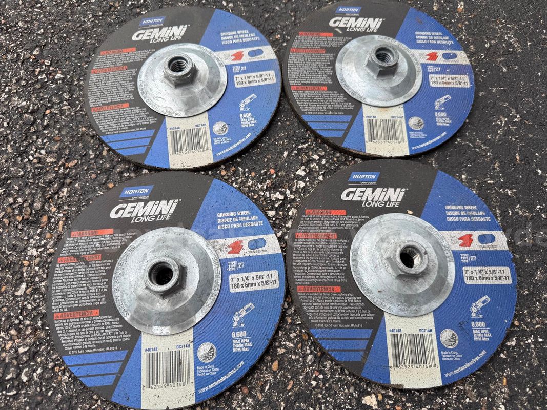 LOT OF 4 NORTON GEMINI Grinding Wheel 7"x1/4"x5/8"-11 TYPE 27 NEWER USED *WILL SHIP*