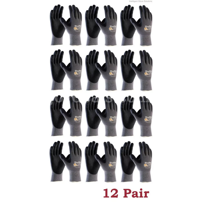 MaxiFlex Ultimate Micro Foam Nitrile Grip Coated WORK GLOVES 12 PAIR 34-875/S(7) *WILL SHIP*