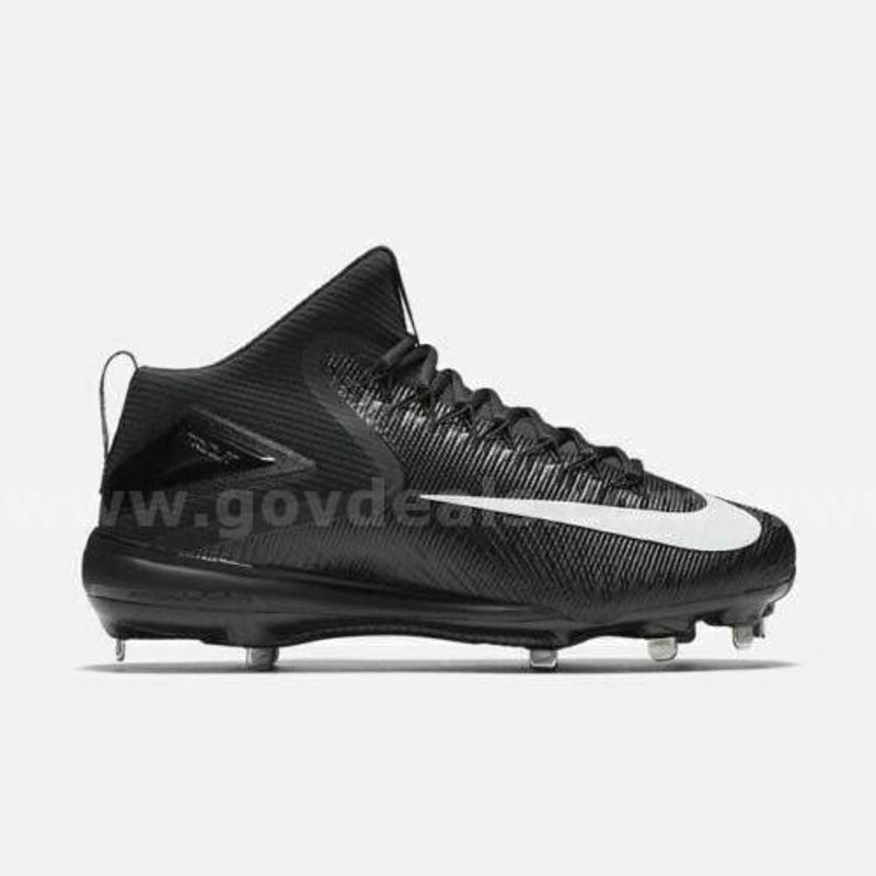 NIKE ZOOM TROUT 3 Mid BLACK Baseball Cleats METAL 856503-011 SIZE 8.5 NIB $140 *WILL SHIP*