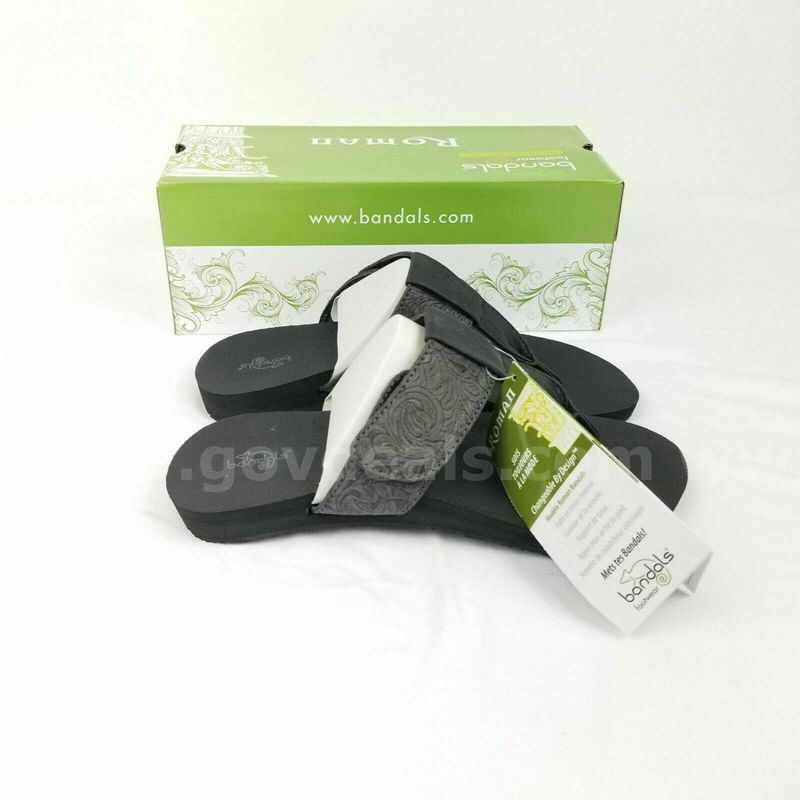 Bandals Women's Black Roman Interchangeable Band Sandals Size 10 NEW IN BOX *WILL SHIP*
