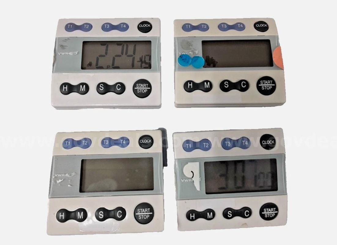 Lot of 4 - VWR 4-Channel Traceable Alarm Timer/Stopwatch 62344-641
