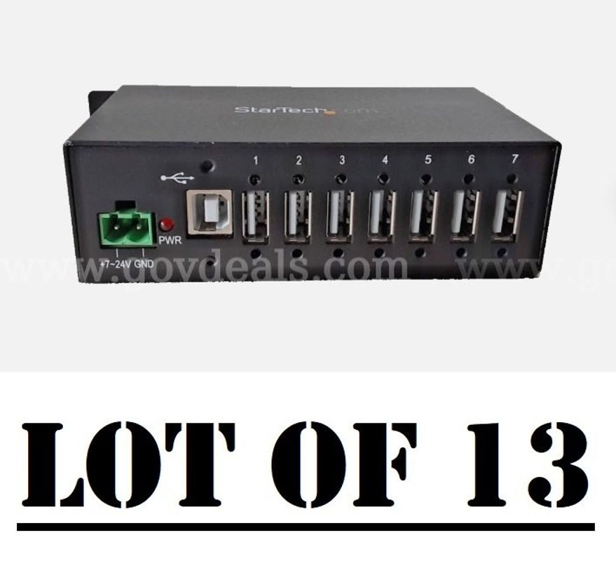 Lot of 13 - StarTech ST7200USBM Mountable Rugged Metal Industrial 7-Port USB-A 2.0 Hub