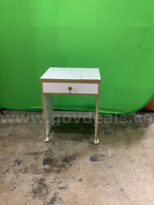 USED Multipurpose Craft Sewing Table with 1 drawer Drop-Down Platform, Charcoal and White