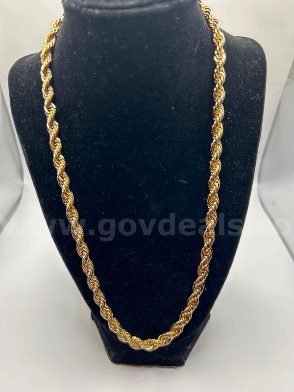 24K Gold, 22” Thick/Heavy 7mm Rope Necklace. 24k Real Gold Filled