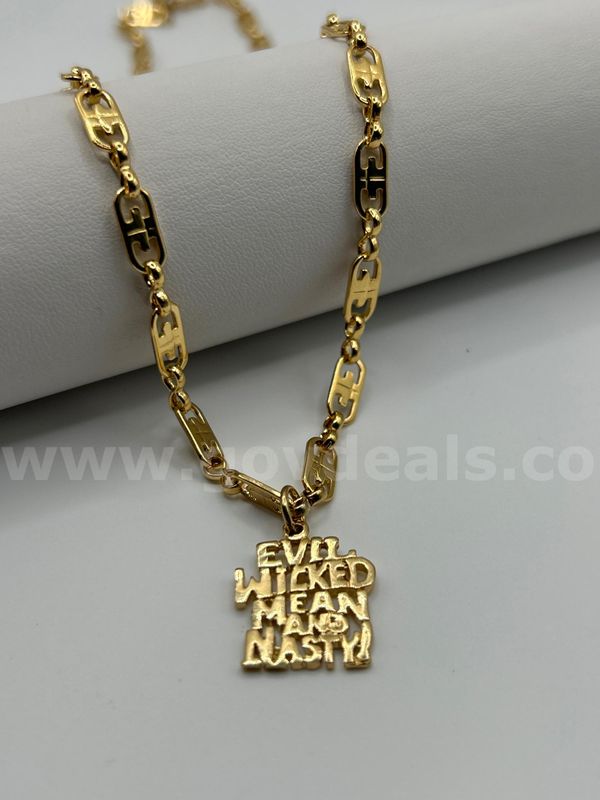 Wicked Pendant & 18” Necklace. 24k Real Gold Filled