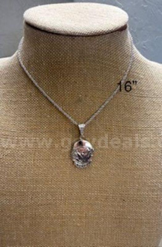 Rhodium Clad, 1MM, 16", Rope Chain, W/USMC Pendant