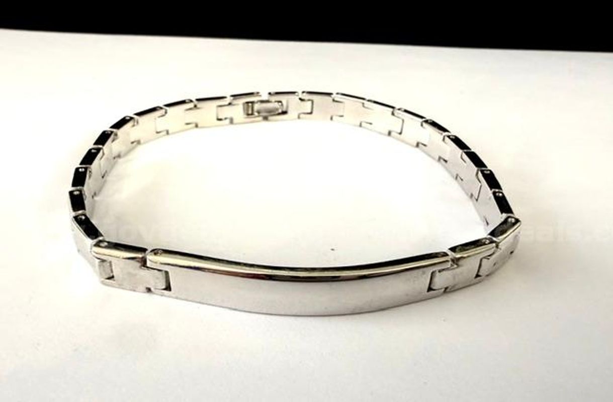 Rhodium Clad (Silver), Size 8 1/2 Inch ID Bracelet