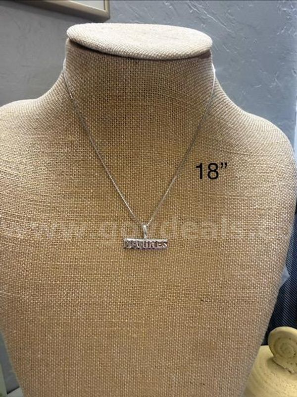 Rhodium Clad (Silver), 18 Inch Box Chain Necklace W/Marines Pendant