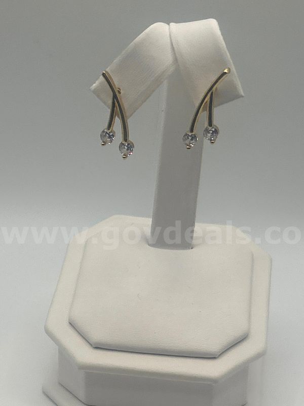 Cherry Style CZ Earrings 24K Real Gold Plated