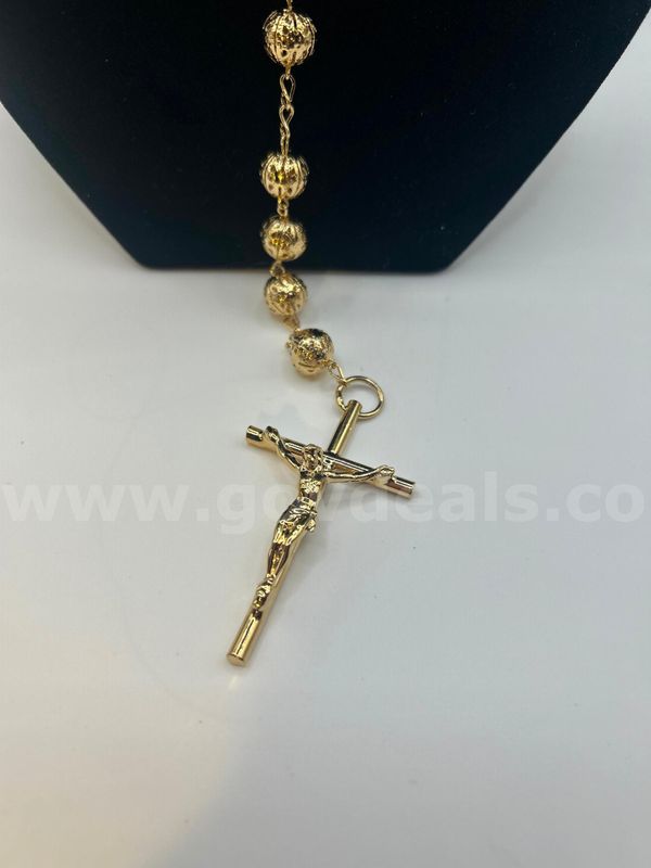 Beautiful, 30 Inch, X-Large Rosary, 24k REAL GOLD PLATED.