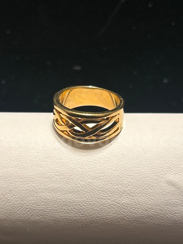 Size 6 Wide Celtic Knot Band, 24K Real Gold Filled.