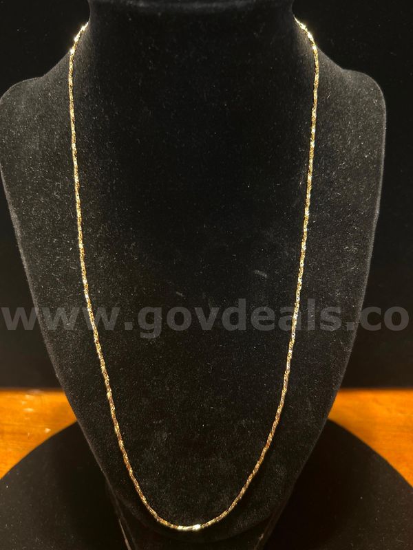 21” Cobra Necklace. 24K Real Gold Plated