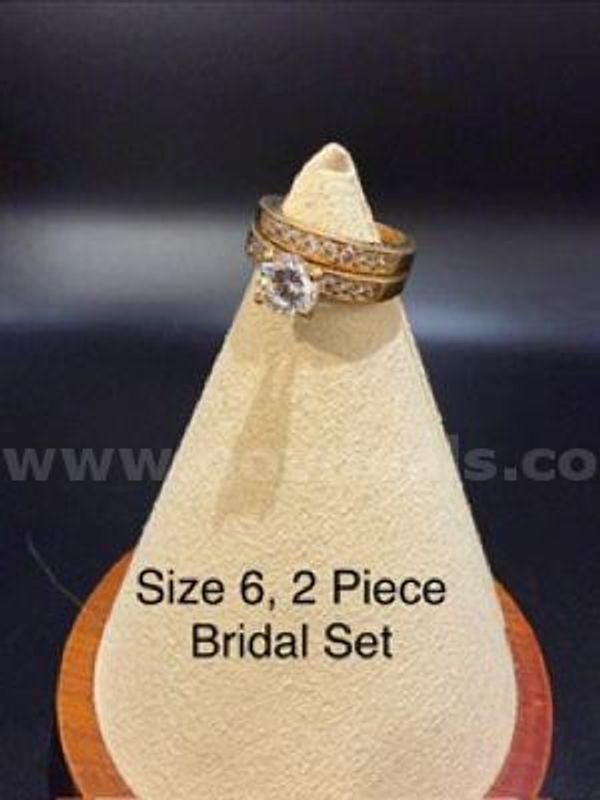 Gorgeous, Ladies, Size 6, 2 Piece CZ Bridal Set, Real 24k Gold Filled