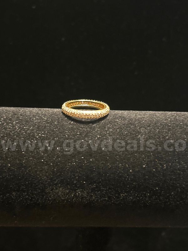 Size 5 1/2, a stunning Ladies CZ Wedding Band 24K Real Gold Plated