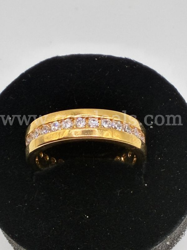 Beautiful, Size 8 3/4 CZ, Eternity Wedding Band. 24k Real Gold Plated.