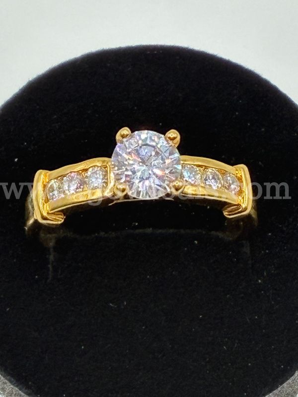 Size 9 3/4, CZ, Solitaire Engagement Ring. 24K Real Gold Filled.FREE SHIPPING W/ BUY IT NOW!