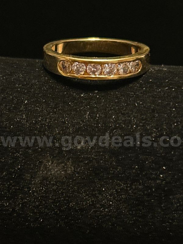 Beautiful, Size 9 3/4, 24k Gold, CZ, Anniversary Band, FREE SHIPPING W/ BUY IT NOW!!
