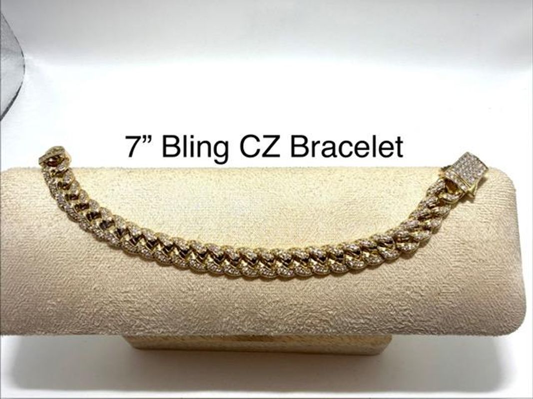 Gorgeous, Real 24k Gold Filled, 7 Inch, CZ, Bling Bling CZ Bracelet