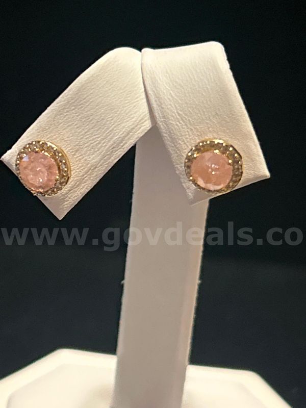Alexandrite, Birthstone, Round Earrings, 24K Real Gold Plated