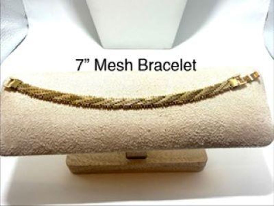 Beautiful, Ladies, 7 inch, Mesh Bracelet, Real 24k Gold Filled