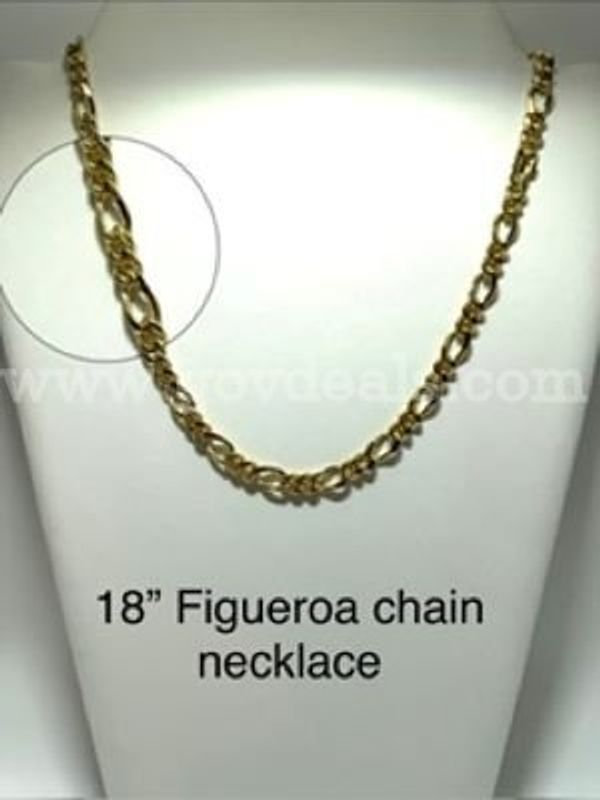 Beautiful, 18 Inch, Gucci Style Chain Necklace, 24k Real Gold Filled