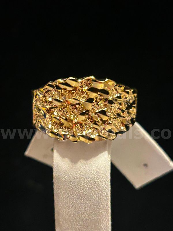 Size 14, Men’s, Nugget Ring, Size 14. 24K Real Gold Filled.