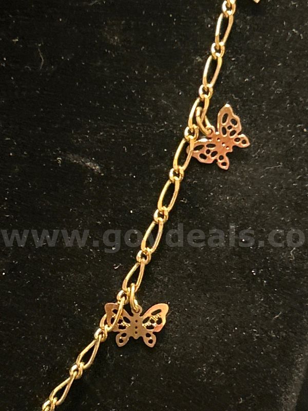18” Butterfly Link Necklace. 24k Gold Filled.