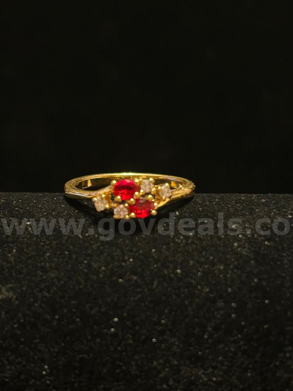 Size 11.5, CZ, Jan. Birthstone Ring, 24K Real Gold Filled.