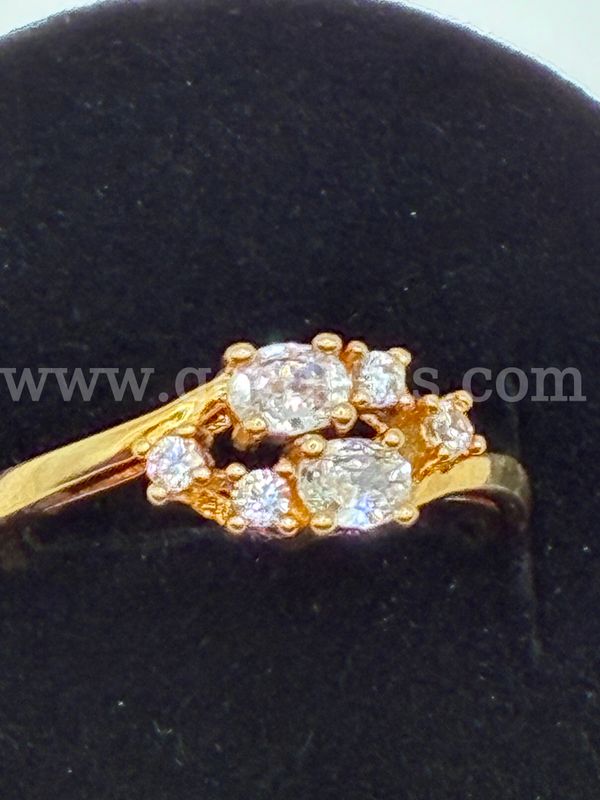 Size 6 3/4, Ladies, CZ, April Birthstone Ring. 24k Real Gold Filled.
