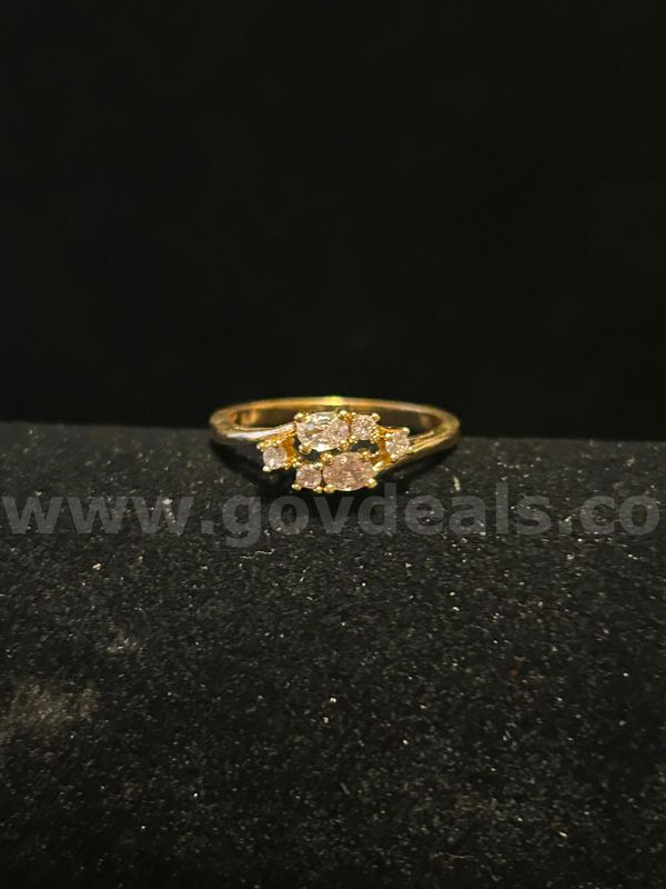 Size 9, Ladies, CZ, BS Diamond Ring. 24k Real Gold Plated