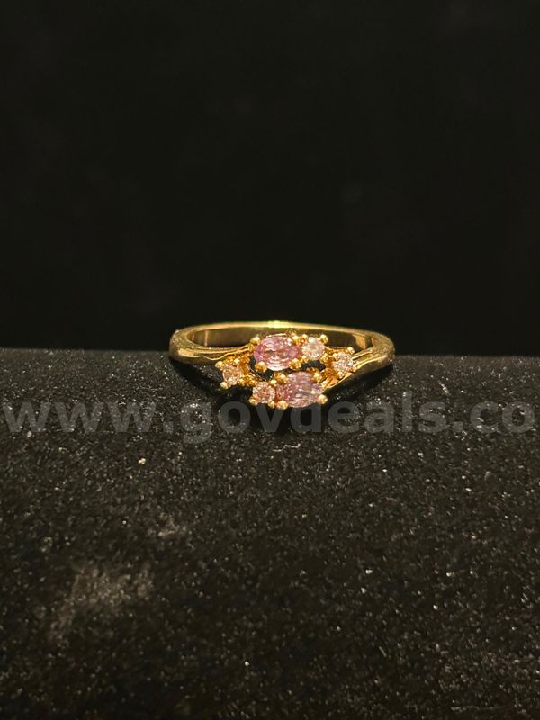 BIRTHSTONE RING! Size 9.5, Ladies, CZ, BS Opal Ring. 24k Real Gold Plated