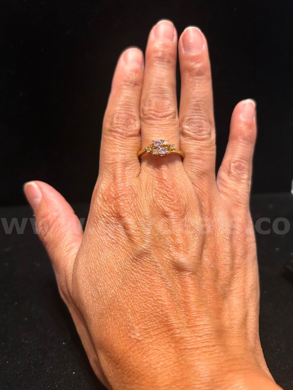 Size 10, Ladies, CZ, Oct. Birthstone Ring. Real 24K Gold Filled.
