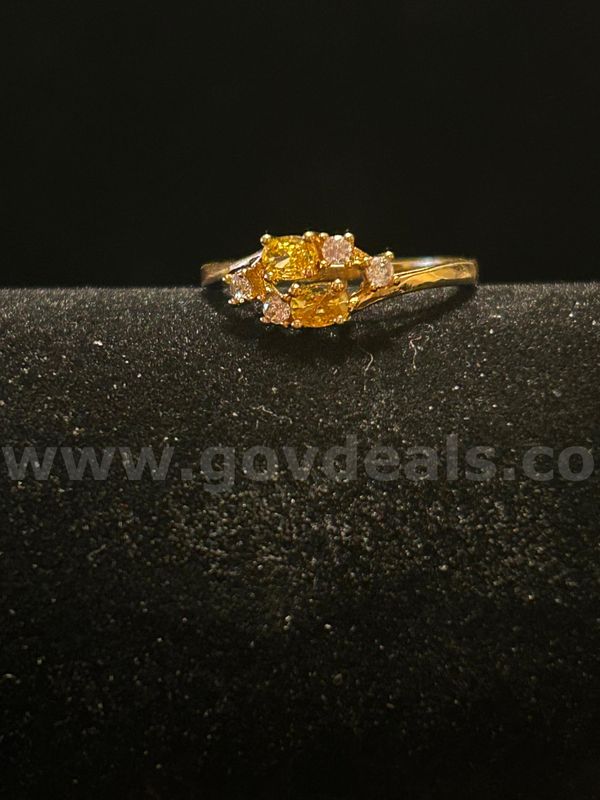 Size 7 3/4, Ladies, November CZ Ring. 24k Gold Filled.