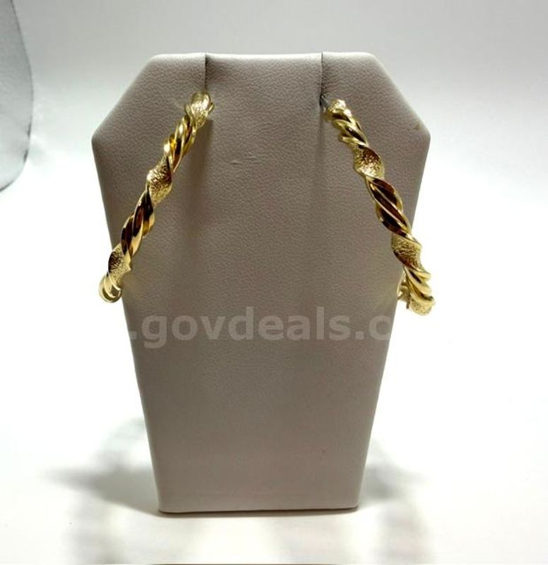 Gorgeous, Filigree Twisted Hoop Earrings, 24k Real Gold Plated