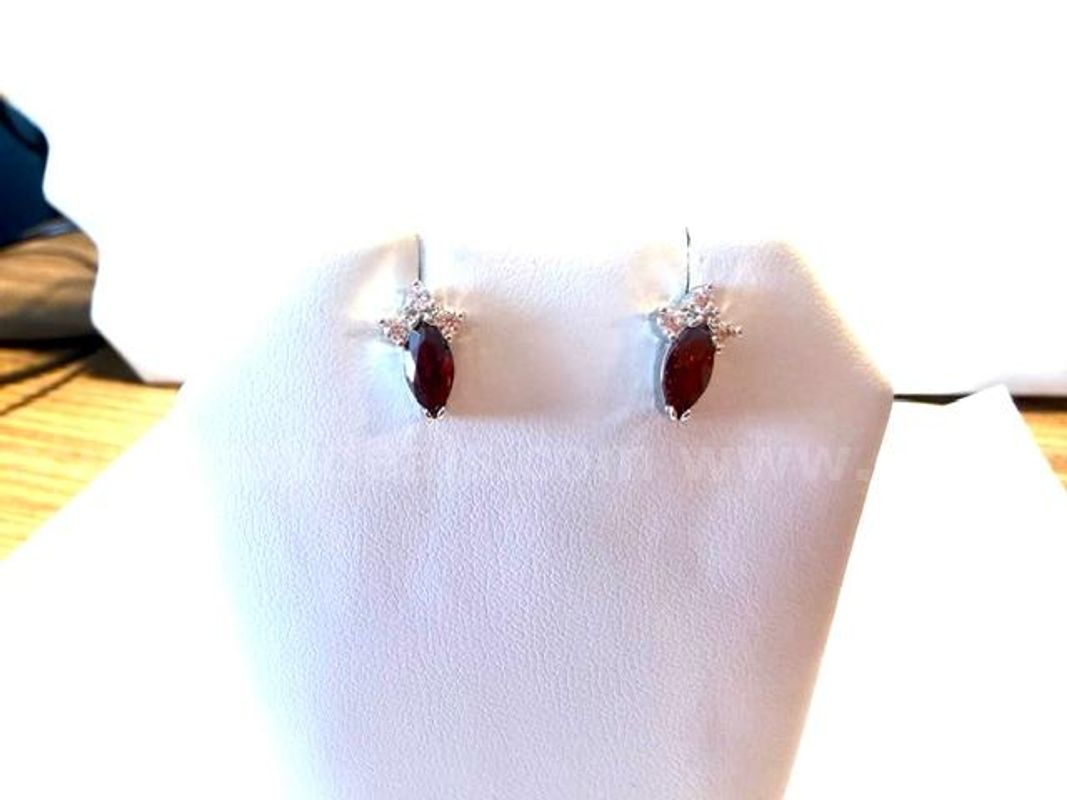 Beautiful, CZ Ruby, Birthstone Post Earrings, 24k Real Gold Filled