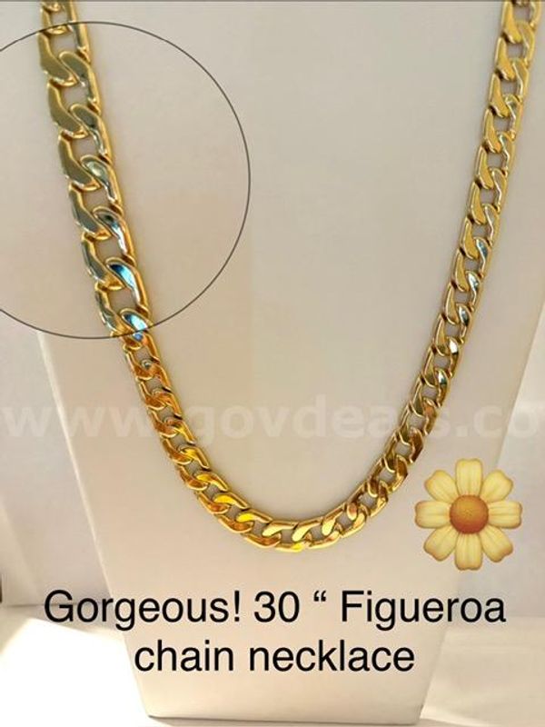 Gorgeous, Heavy, 30 Inch, Full Cuban Link Necklace, 24k Real Gold Filled