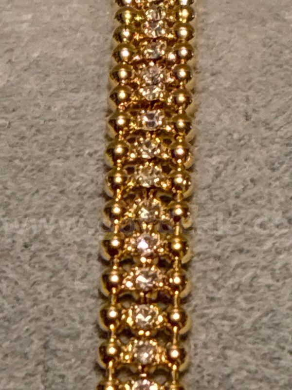 7 1/4” Beaded CZ Tennis Bracelet 24K Gold Filled